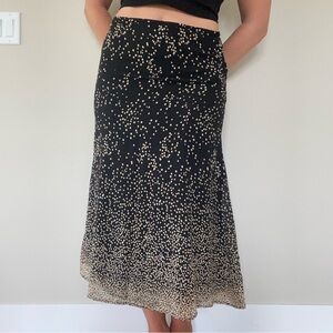Valerie Steven’s silk skirt black w polka dots